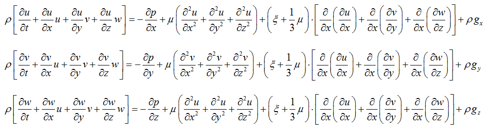Becoming an Engineer: Navier-Stokes equation for 3D compressible and incompressible flows